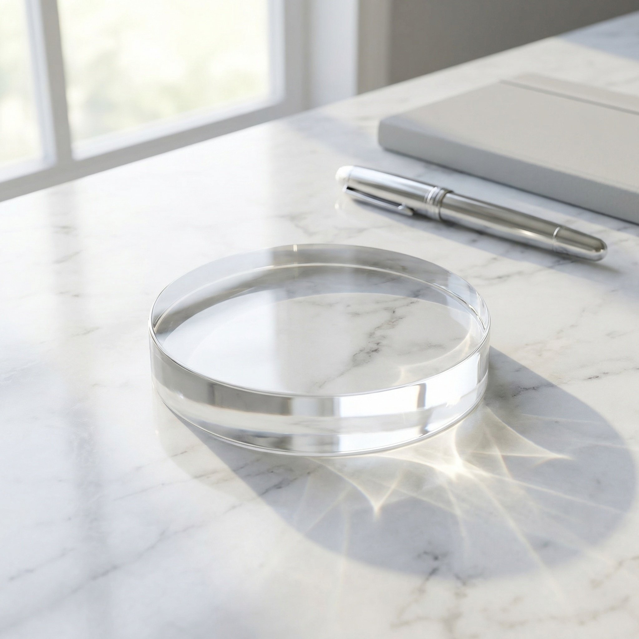 Book Weight Glass - Blok Kristal Kaca Bening Bulat 3,15