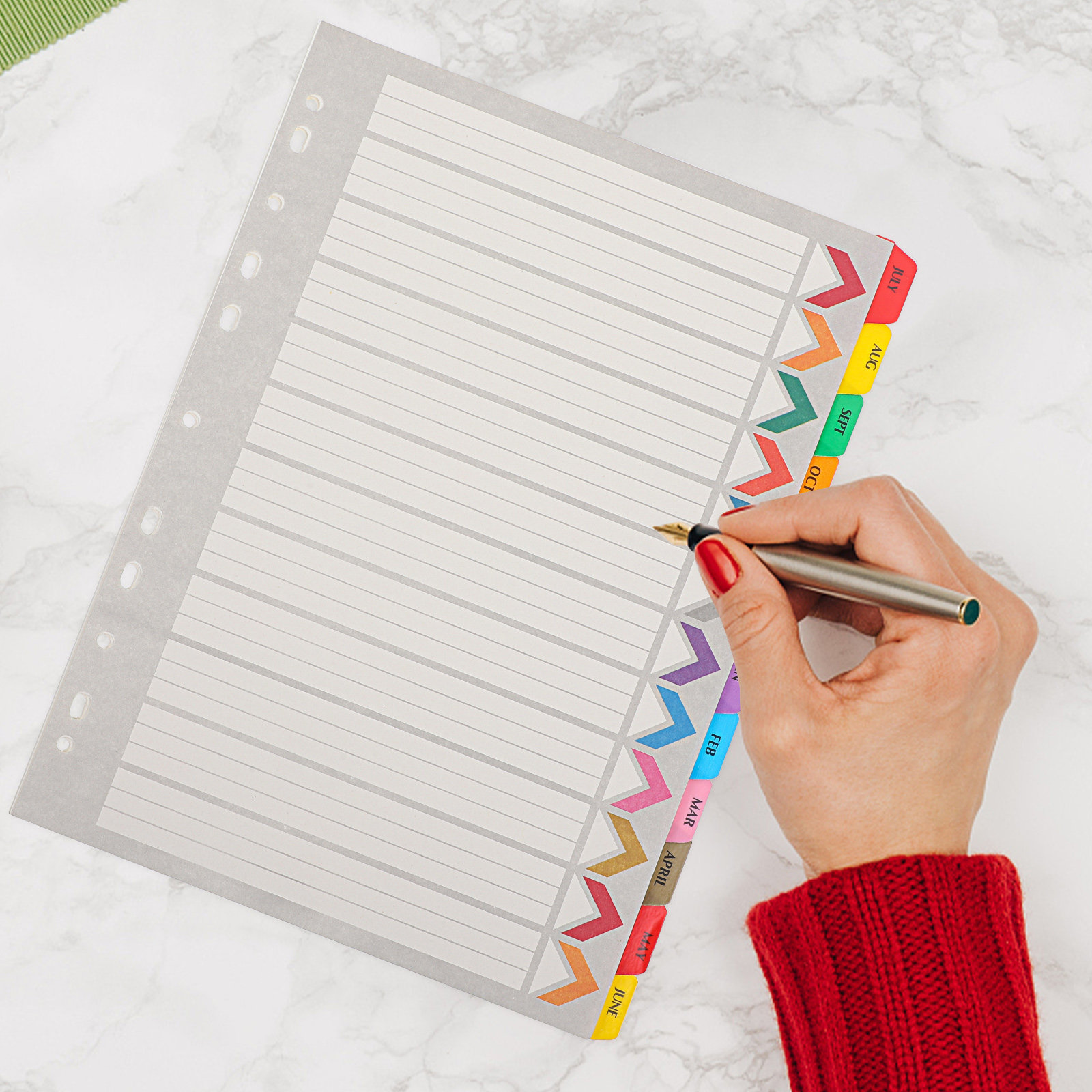 Tab Divider A4 - 12 Lembar Pembatas Indeks yang Dapat